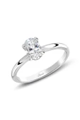 0.50 Ct Pırlanta Oval Tektaş Yüzük - 1