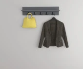 Mirobi Portmanto Elbise Askılığı, Duvar Askılığı, Antrasit, 80 cm - 1