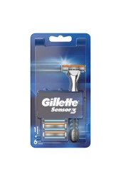 GİLLETTE Sensor3 Tıraş Makinesi + 6 Yedek Tıraş Bıçağı thumbnail 2