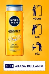 NİVEA Men Boost Banyo Ve Duş Jeli 500 Ml thumbnail 2