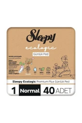 SLEEPY Ecologic Premium Plus Günlük Ped Normal 40 Adet Ped - 1