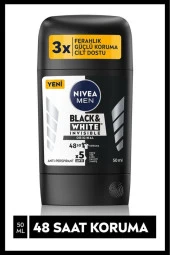 NİVEA Men Erkek Stick Deodorant Black&White Invisible Original 50 Ml,48 Saat Anti-Perspirant Koruma - 1
