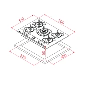 Teka Gbc 75030 Kbc Bk Wok Gözlü Siyah Ankastre Ocak - 4