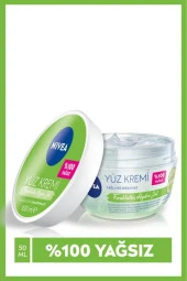 NİVEA Ferahlatıcı Hydro Jel Yüz Bakım Kremi 100Ml,Hyaluronik Asit,Yağlı Cilt,Parlama Karşıtı Nemlendirici - 1