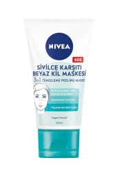 NİVEA Sivilce Karşıtı 3Ü1 Arada Beyaz Kil Maskesi, Yüz Temizleyici, Peeling, Maske 150Ml - 2