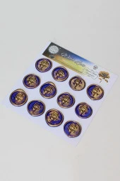 Mühürcüm 12 Adet Hazır Kendinden Yapışkanlı Gül Goncaları Sticker Mühür KYSM117 - 1