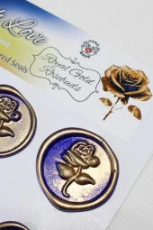Mühürcüm 12 Adet Hazır Kendinden Yapışkanlı Gül Goncaları Sticker Mühür KYSM117 - 3