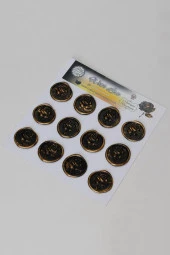 Mühürcüm Antique Rosebuds 12 Adet 3D Hazır Kendinden Yapışkanlı Sticker Mühür RM2105 - 1