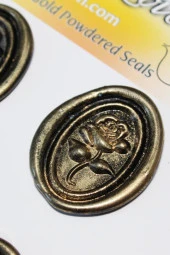 Mühürcüm Black Gold Rosebuds 12 Adet 3D Hazır Kendinden Yapışkanlı Sticker Mühür RM2106 - 3
