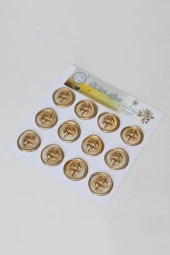 Mühürcüm White Gold Rosebuds 12 Adet 3D Hazır Kendinden Yapışkanlı Sticker Mühür RM2107 - 1