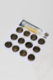 Mühürcüm Antique Tulips 12 Adet 3D Hazır Kendinden Yapışkanlı Sticker Mühür RM2108 - 1