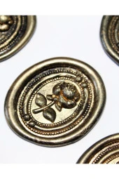 Mühürcüm Black Gold Rosebuds 12 Adet 3D Hazır Kendinden Yapışkanlı Sticker Mühür RM2110 - 2