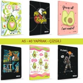 Çınar Uninote A5 40 Yaprak Karton Kapak Dikişli Defter 2 Çizgili 2 Kareli - 2
