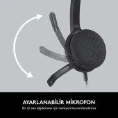 Logitech H340 Gürültü Önleyici Mikrofonlu USB Kulaklık 981-000475 - 5
