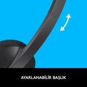 Logitech H340 Gürültü Önleyici Mikrofonlu USB Kulaklık 981-000475 - 6