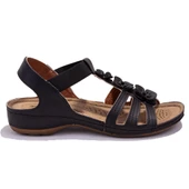 Polaris 157362C Siyah Ortopedik Günlük Kadın Sandalet - 2