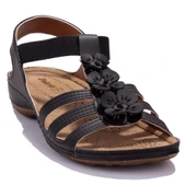 Polaris 157362C Siyah Ortopedik Günlük Kadın Sandalet - 1