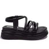 Dagoster DZA07-1241312C Siyah Günlük Ortopedik Kadın sandalet - 2