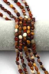 Mookaite Jasper Doğal Taş Dizi 6 x 9 mm Mercimek Kesim thumbnail 1