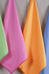 Clean | Microfiber 40x40 Cm 8'li Baklava Desen Cam Temizlik Bezi - 2