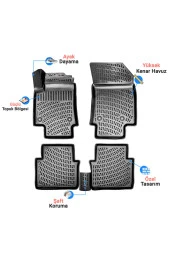 Rizline  Volkswagen Caddy 2019 Araca Özel Üretim 3D Havuzlu Paspas ve Bagaj Havuzu thumbnail 2