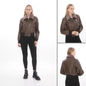 CAT3B (KOYU KAHVE) DERI BAYAN PILOT MONTU - 4