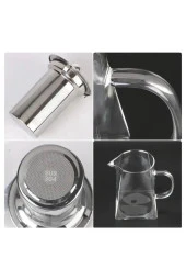 Süzgeçli Cam Demlik Isıya Dayanıklı 950 ML - 3