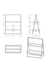 2 Katlı Üçgen Siyah Metal Banyo, Mutfak, Makyaj Organizatörü - Model 2 - 8