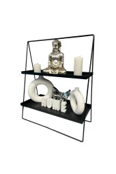 2 Katlı Üçgen Siyah Metal Banyo, Mutfak, Makyaj Organizatörü - Model 2 - 11