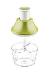 Flosoft Paslanmaz Çelik Bıçak Manuel Doğrayıcı Rondo, 3 Bıçaklı Üstten Basmalı El Robotu 700 ml Yeşil thumbnail 5