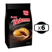 Ülker Biskrem Kakaolu Krema Dolgulu Bisküvi 200 gr x 6 Adet - 1