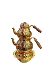 Bakır Çaydanlık Büyük Boy Reşolu Takım thumbnail 1