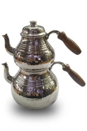 Büyük (aile) Boy El Dövmesi Bakır Çaydanlık Takımı - 2