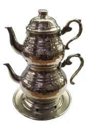 El Işi Dövme Bakır Çaydanlık Küçük Boy Osmanlı Ocağıyla thumbnail 1