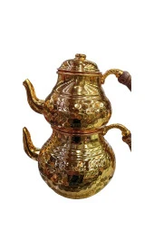 Bakır Çaydanlık Büyük Boy Reşolu Takım thumbnail 3