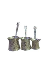 Işlemeli Döküm Cezve Seti 3 Lü thumbnail 1