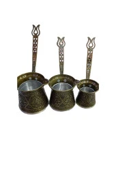 Işlemeli Döküm Cezve Seti 3 Lü thumbnail 2