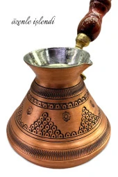 Işlemeli Ve Kalın Bakır Cezve Büyük Boy Rus Cezvesi thumbnail 3