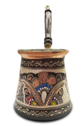 Battal Boy Özel Erzincan Işlemeli Bakır Cezve thumbnail 3