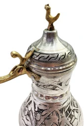 Özel Seri Kapaklı Bakır Cezve Kalın Mırra Cezvesi Nikelajlı thumbnail 3