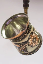 Battal Boy Özel Erzincan Işlemeli Bakır Cezve thumbnail 4