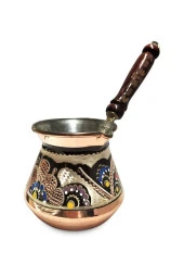 Özel Erzincan El Işlemeli Orta Boy Bakır Cezve thumbnail 1