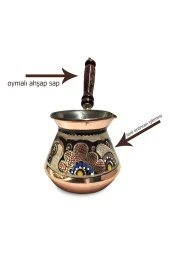 Özel Erzincan El Işlemeli Orta Boy Bakır Cezve thumbnail 2