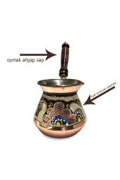 3'lü Bakır Cezve Takımı Özel Erzincan Işlemeli thumbnail 2