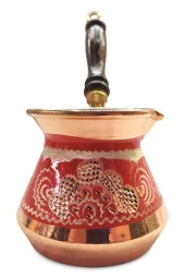 Bakır Cezve Özel Erzincan El Işlemeli 3 Kişilik Kırmızı - 2