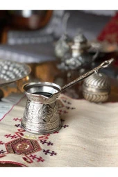 Bakır Dört Kişilik Desenli Cezve thumbnail 1