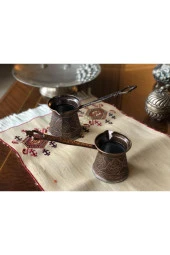 Bakır Tek Kişilik Desenli Cezve thumbnail 4