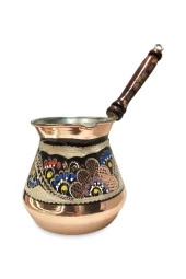 3'lü Bakır Cezve Takımı Özel Erzincan Işlemeli thumbnail 3