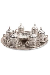 Osmanlı Çiçek Desenli Döküm Fincan Seti 6 Kişilik - 1