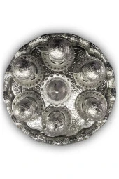 Antik Osmanlı Desenli Bakır Fincan Takımı - 4